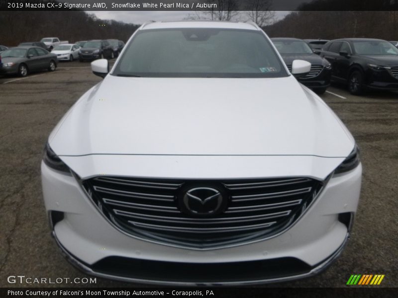 Snowflake White Pearl Mica / Auburn 2019 Mazda CX-9 Signature AWD