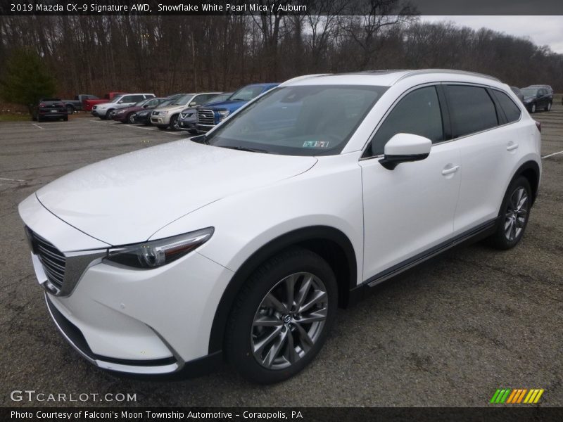 Snowflake White Pearl Mica / Auburn 2019 Mazda CX-9 Signature AWD