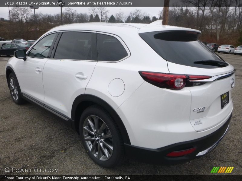 Snowflake White Pearl Mica / Auburn 2019 Mazda CX-9 Signature AWD