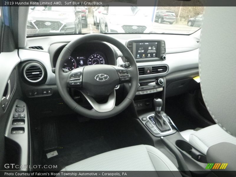 Surf Blue / Gray/Black 2019 Hyundai Kona Limited AWD
