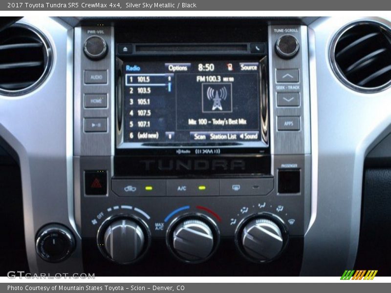 Silver Sky Metallic / Black 2017 Toyota Tundra SR5 CrewMax 4x4