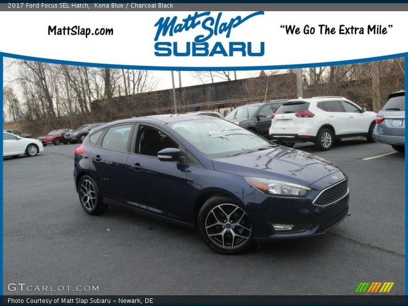 Kona Blue / Charcoal Black 2017 Ford Focus SEL Hatch