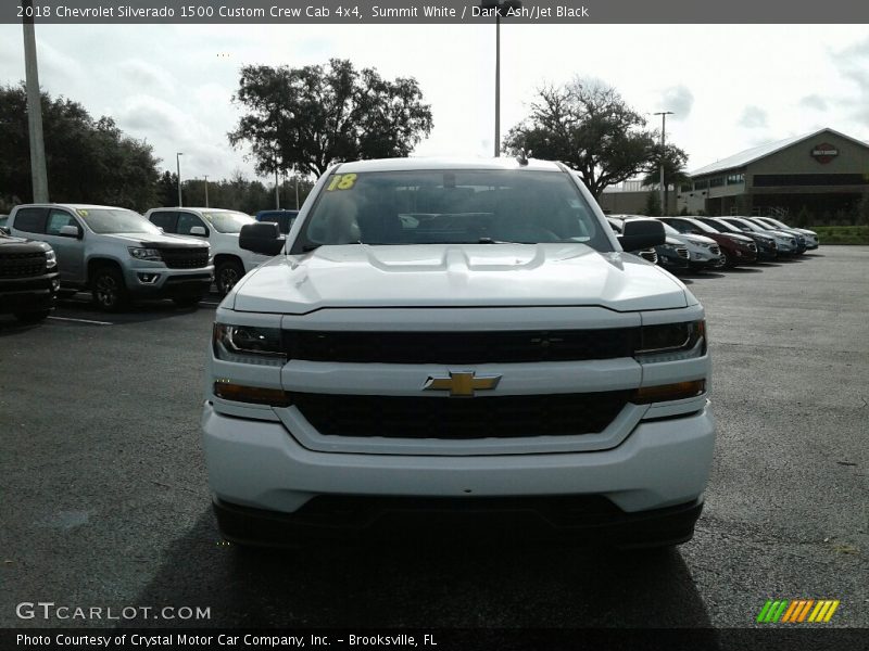 Summit White / Dark Ash/Jet Black 2018 Chevrolet Silverado 1500 Custom Crew Cab 4x4