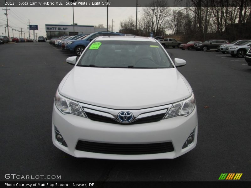 Super White / Light Gray 2012 Toyota Camry Hybrid XLE