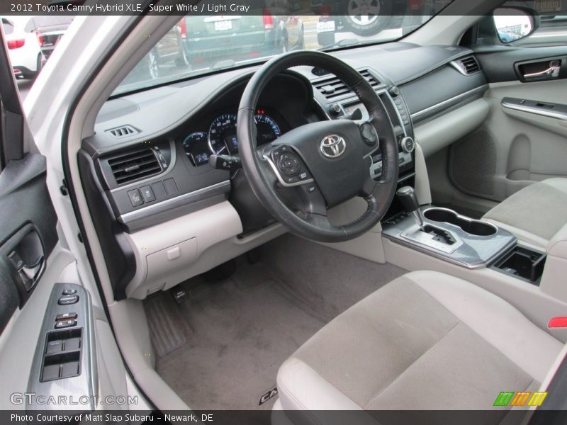 Super White / Light Gray 2012 Toyota Camry Hybrid XLE
