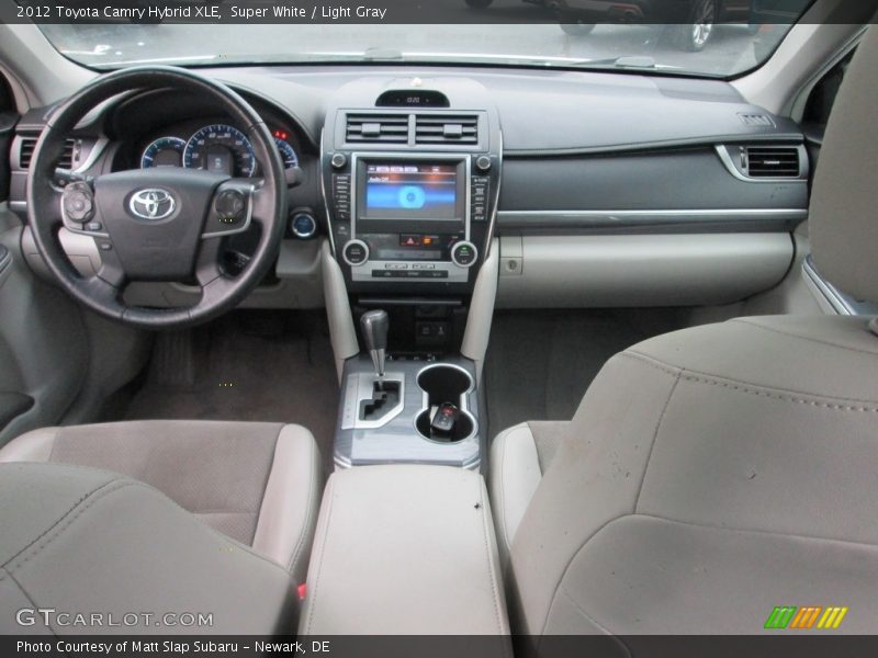 Super White / Light Gray 2012 Toyota Camry Hybrid XLE