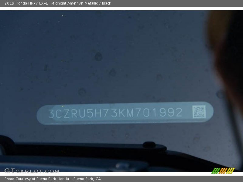 Midnight Amethyst Metallic / Black 2019 Honda HR-V EX-L