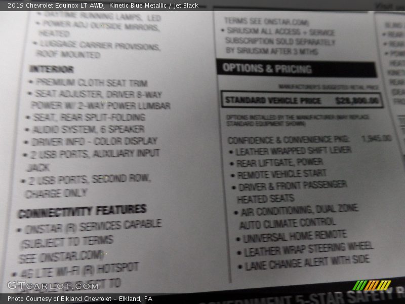 Kinetic Blue Metallic / Jet Black 2019 Chevrolet Equinox LT AWD