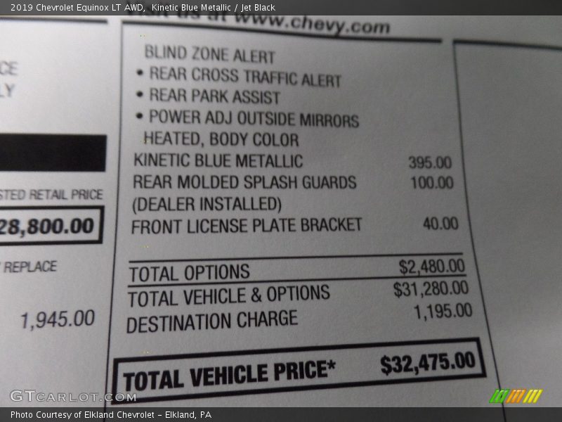 Kinetic Blue Metallic / Jet Black 2019 Chevrolet Equinox LT AWD