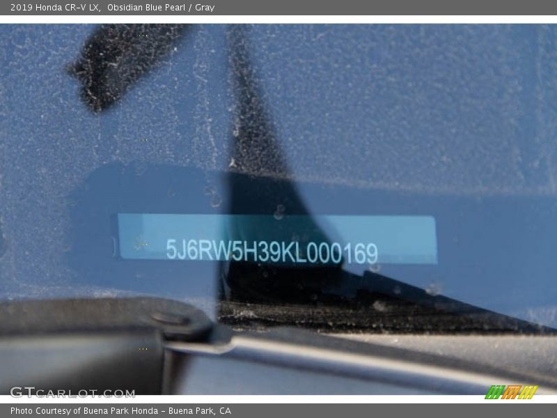 Obsidian Blue Pearl / Gray 2019 Honda CR-V LX