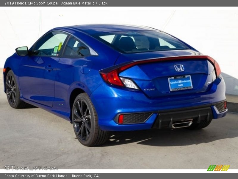 Agean Blue Metallic / Black 2019 Honda Civic Sport Coupe