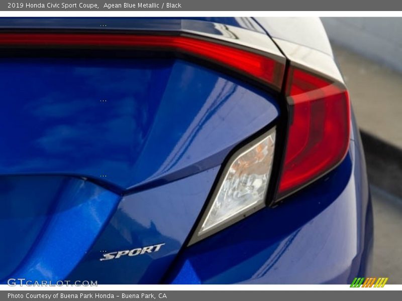 Agean Blue Metallic / Black 2019 Honda Civic Sport Coupe