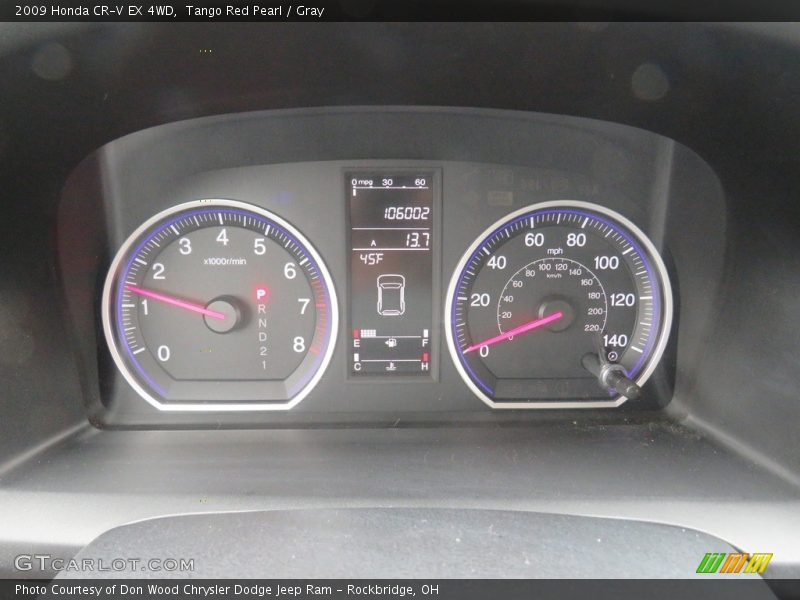 Tango Red Pearl / Gray 2009 Honda CR-V EX 4WD