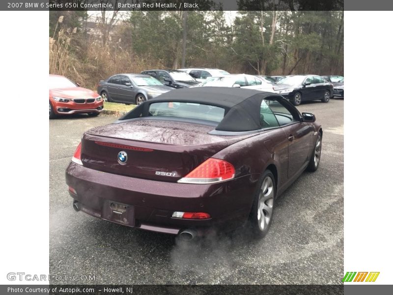 Barbera Red Metallic / Black 2007 BMW 6 Series 650i Convertible