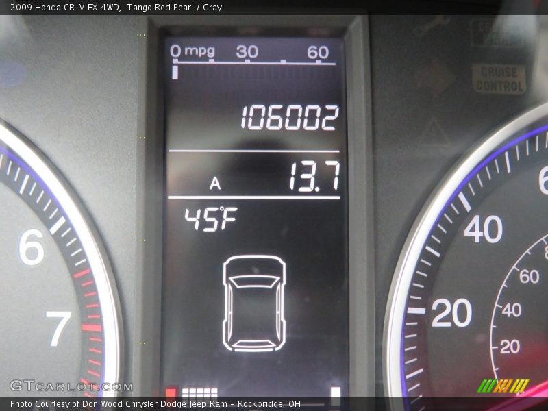 Tango Red Pearl / Gray 2009 Honda CR-V EX 4WD
