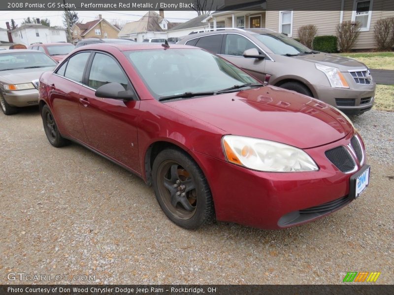 Performance Red Metallic / Ebony Black 2008 Pontiac G6 Sedan