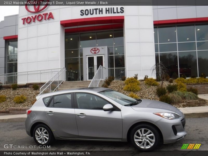 Liquid Silver Metallic / Black 2012 Mazda MAZDA3 i Touring 5 Door