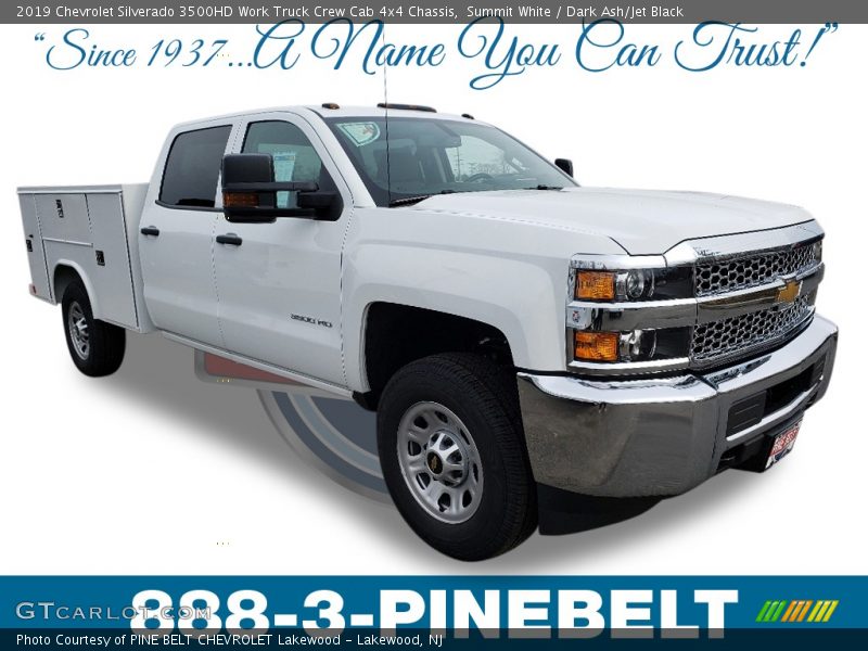 Summit White / Dark Ash/Jet Black 2019 Chevrolet Silverado 3500HD Work Truck Crew Cab 4x4 Chassis