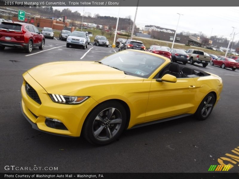 Triple Yellow Tricoat / Ebony 2016 Ford Mustang V6 Convertible