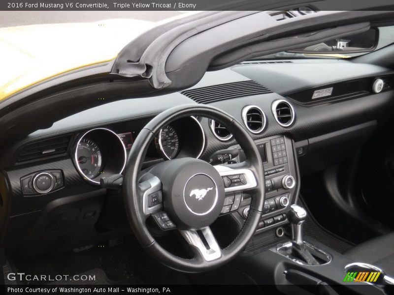 Triple Yellow Tricoat / Ebony 2016 Ford Mustang V6 Convertible