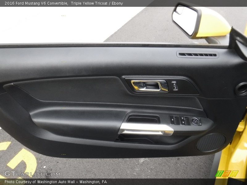 Triple Yellow Tricoat / Ebony 2016 Ford Mustang V6 Convertible