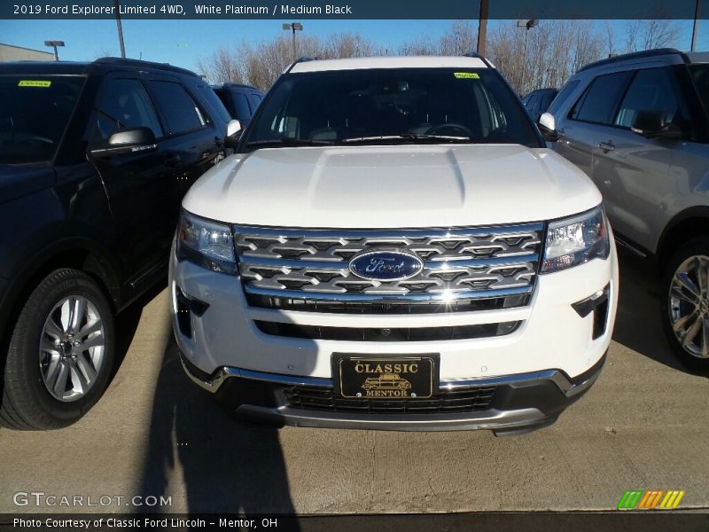 White Platinum / Medium Black 2019 Ford Explorer Limited 4WD