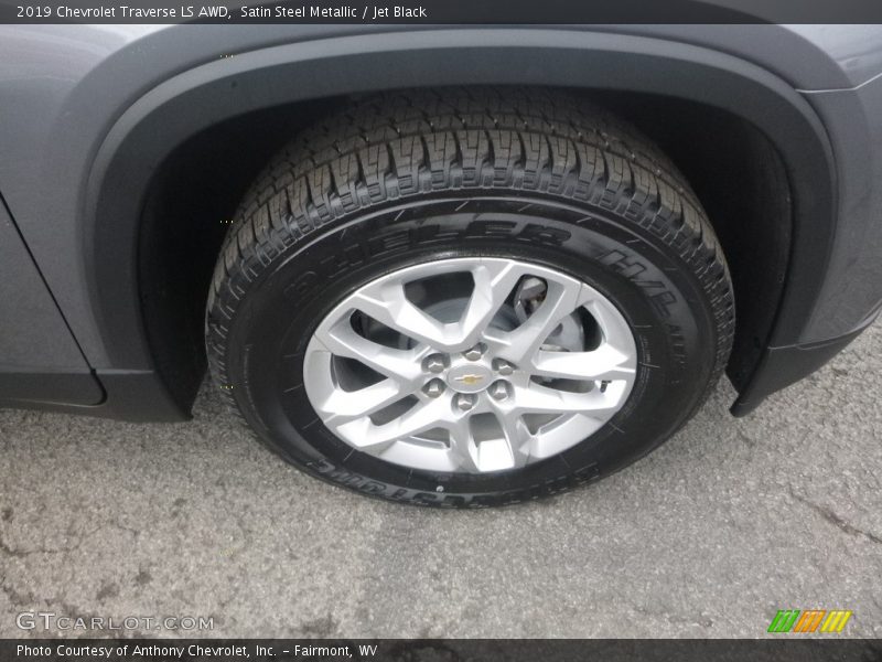 Satin Steel Metallic / Jet Black 2019 Chevrolet Traverse LS AWD