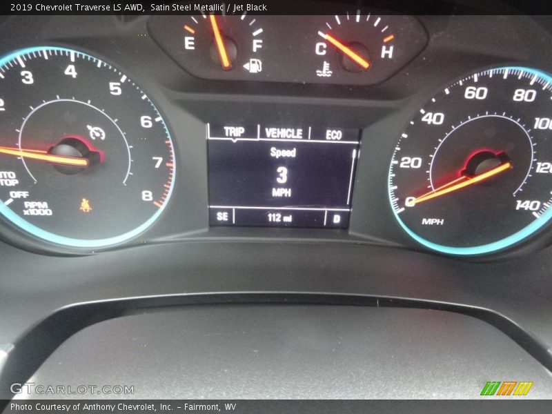 Satin Steel Metallic / Jet Black 2019 Chevrolet Traverse LS AWD