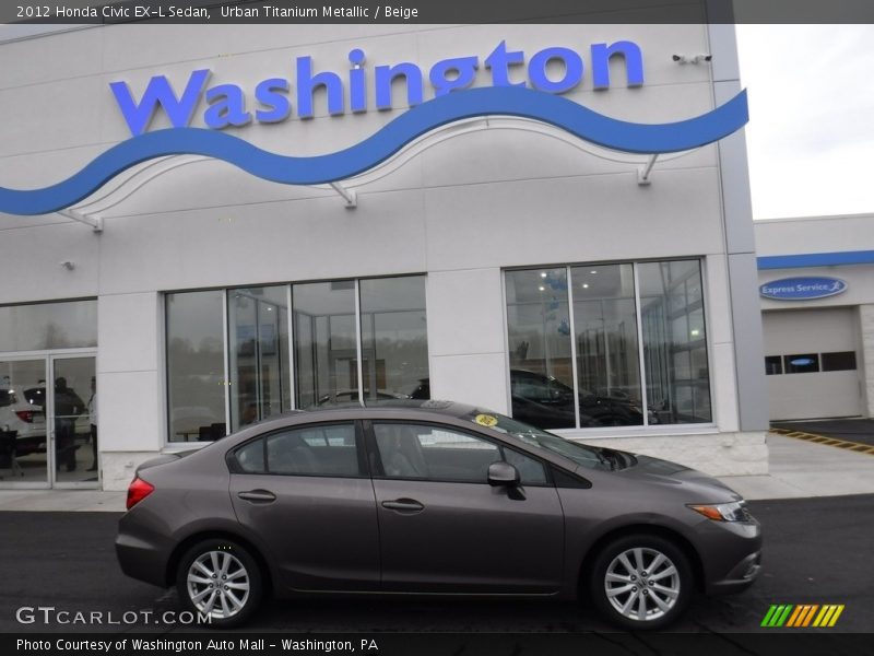 Urban Titanium Metallic / Beige 2012 Honda Civic EX-L Sedan