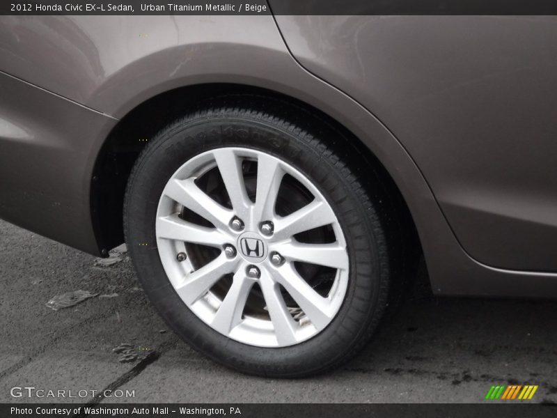 Urban Titanium Metallic / Beige 2012 Honda Civic EX-L Sedan