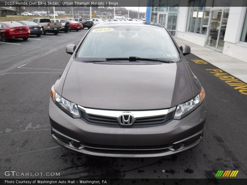 Urban Titanium Metallic / Beige 2012 Honda Civic EX-L Sedan