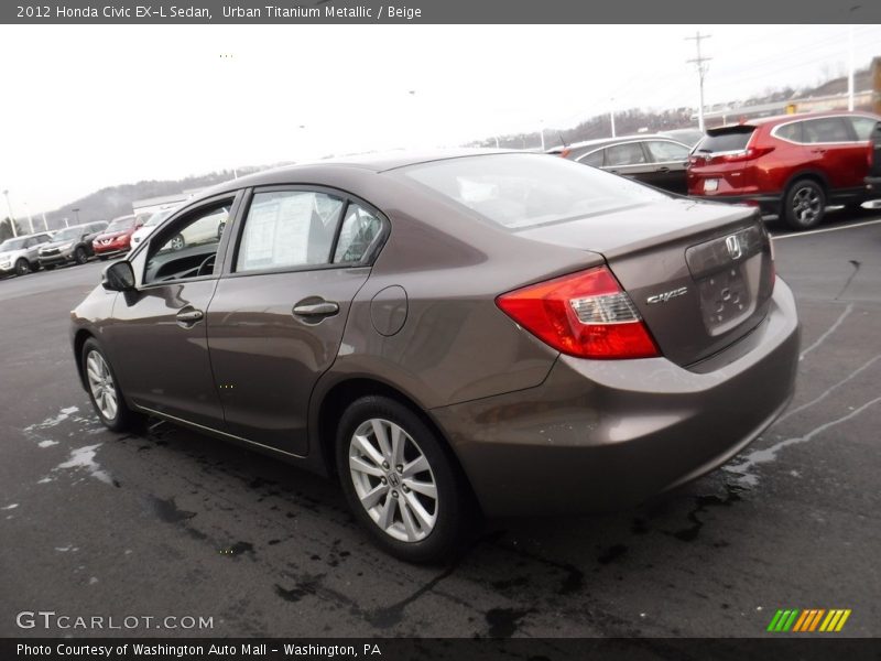 Urban Titanium Metallic / Beige 2012 Honda Civic EX-L Sedan