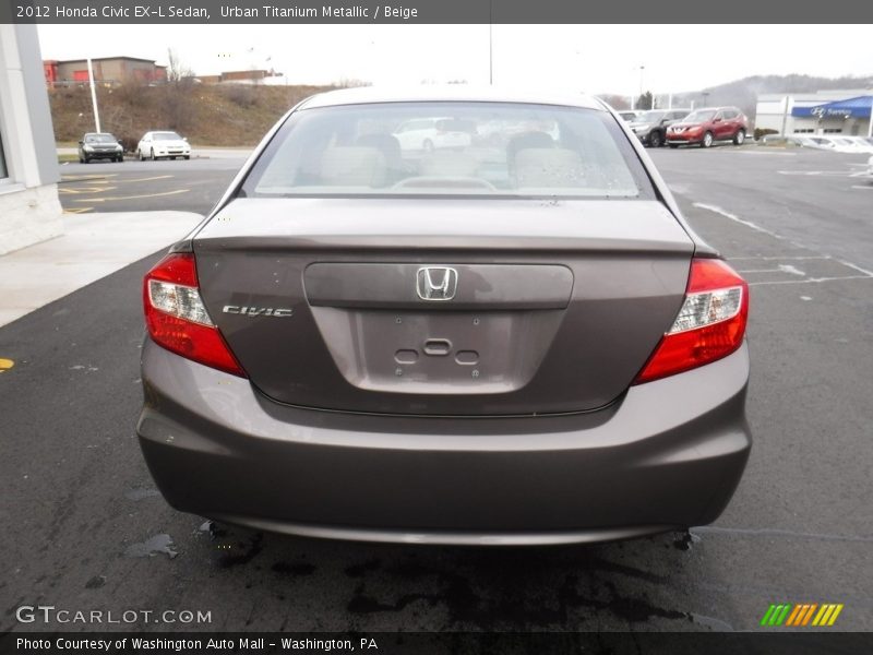 Urban Titanium Metallic / Beige 2012 Honda Civic EX-L Sedan