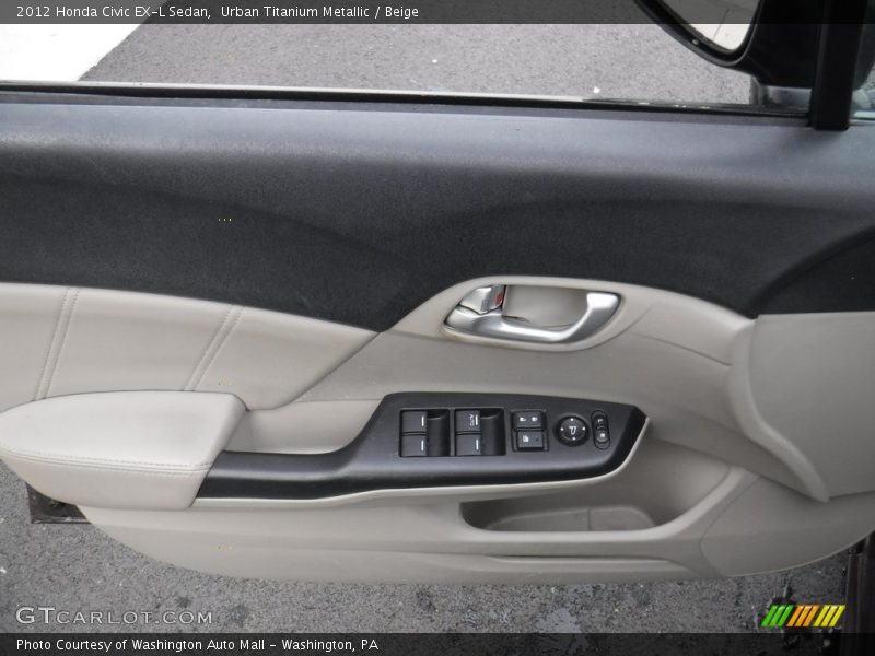 Urban Titanium Metallic / Beige 2012 Honda Civic EX-L Sedan