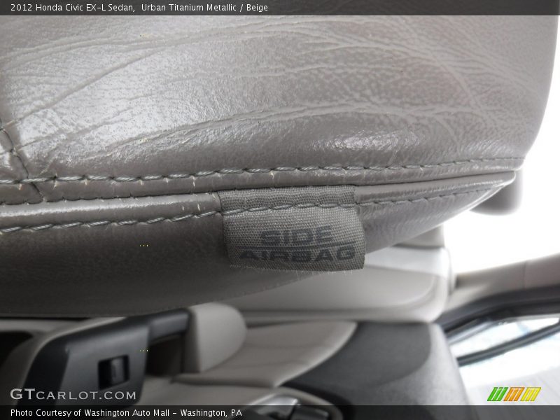Urban Titanium Metallic / Beige 2012 Honda Civic EX-L Sedan