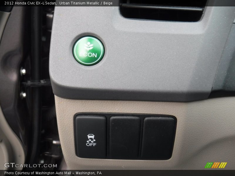 Urban Titanium Metallic / Beige 2012 Honda Civic EX-L Sedan