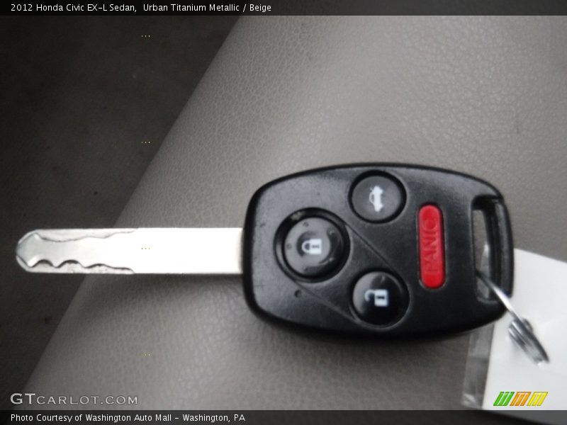Urban Titanium Metallic / Beige 2012 Honda Civic EX-L Sedan