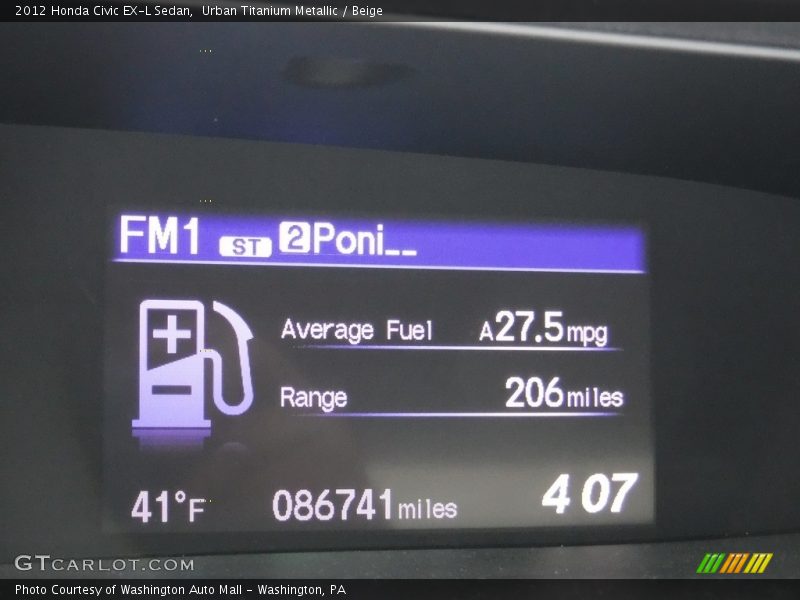 Urban Titanium Metallic / Beige 2012 Honda Civic EX-L Sedan