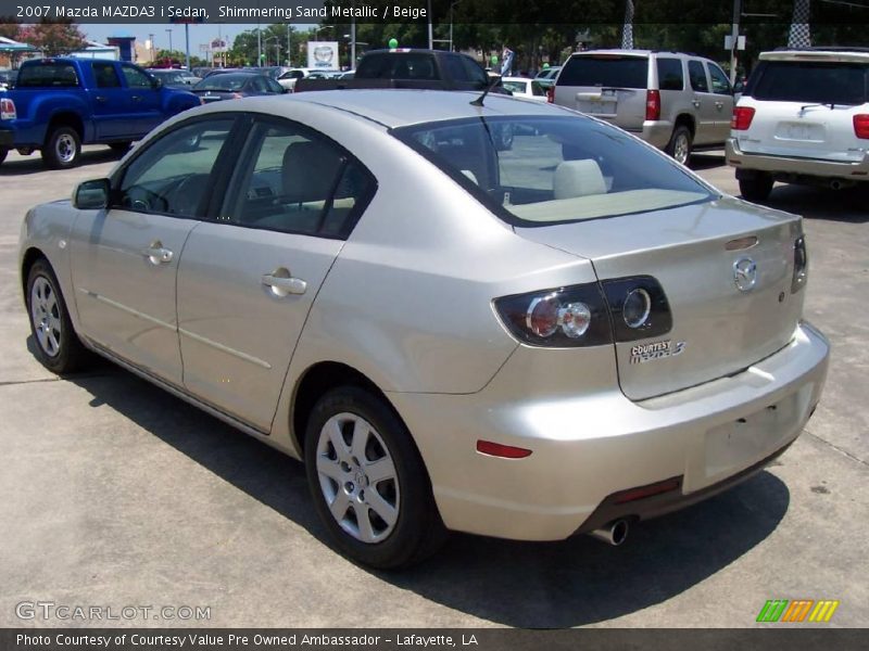 Shimmering Sand Metallic / Beige 2007 Mazda MAZDA3 i Sedan
