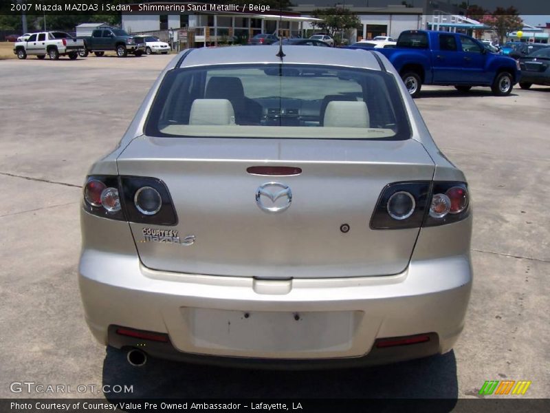 Shimmering Sand Metallic / Beige 2007 Mazda MAZDA3 i Sedan