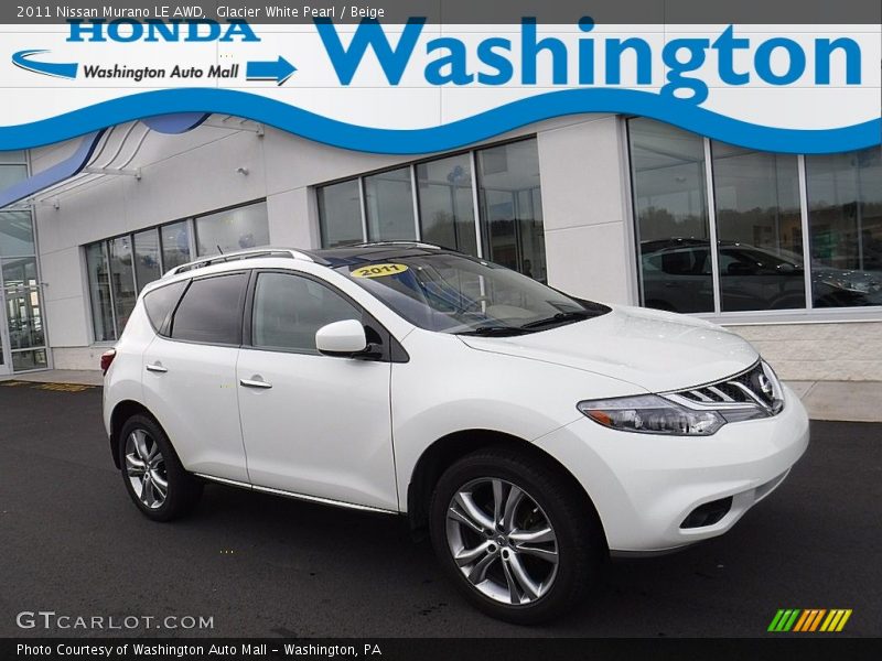Glacier White Pearl / Beige 2011 Nissan Murano LE AWD