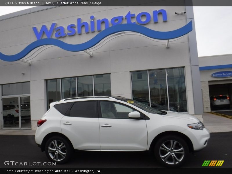 Glacier White Pearl / Beige 2011 Nissan Murano LE AWD