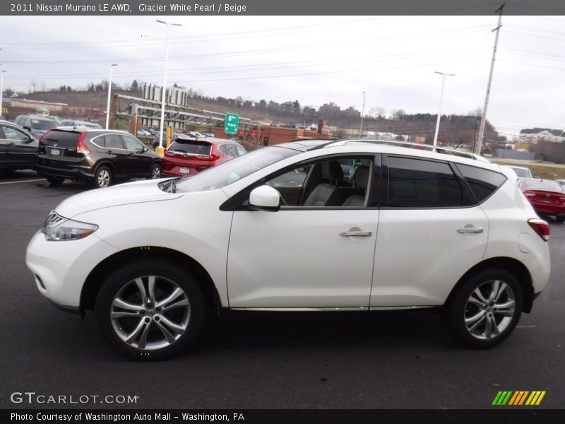 Glacier White Pearl / Beige 2011 Nissan Murano LE AWD