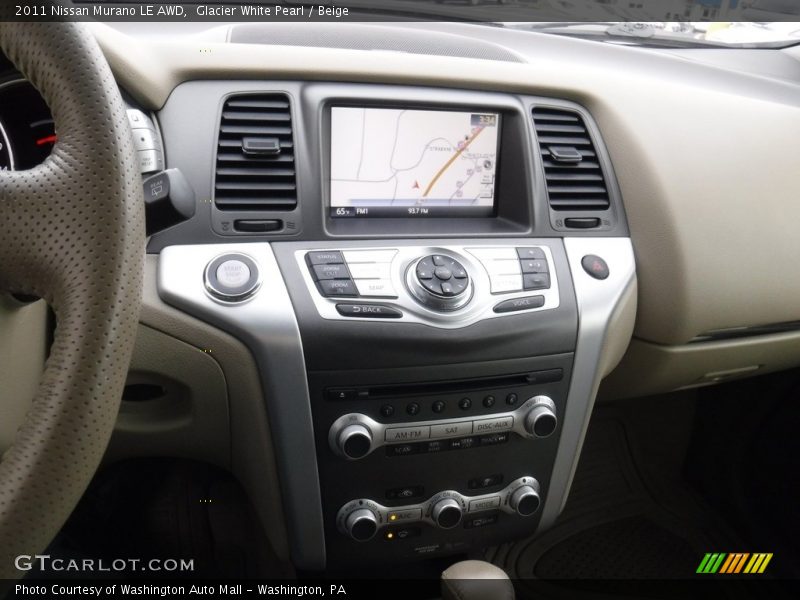 Glacier White Pearl / Beige 2011 Nissan Murano LE AWD