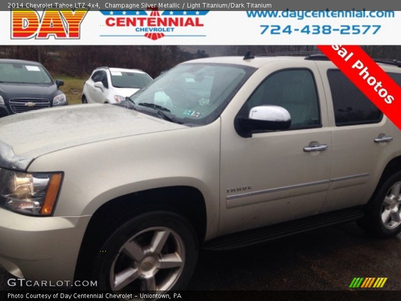 Champagne Silver Metallic / Light Titanium/Dark Titanium 2014 Chevrolet Tahoe LTZ 4x4