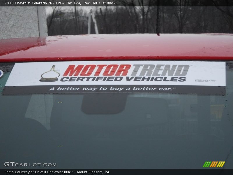 Red Hot / Jet Black 2018 Chevrolet Colorado ZR2 Crew Cab 4x4