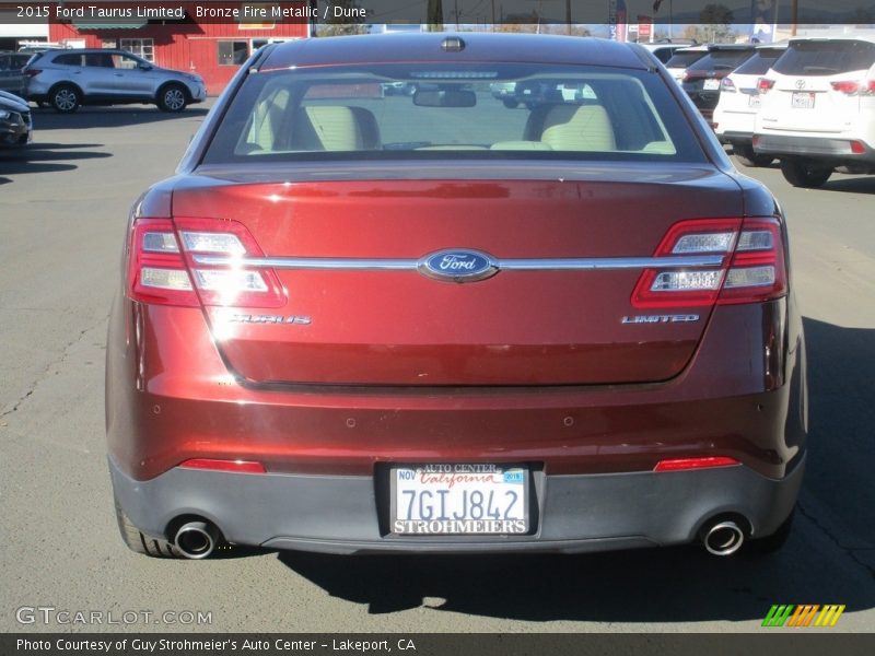 Bronze Fire Metallic / Dune 2015 Ford Taurus Limited