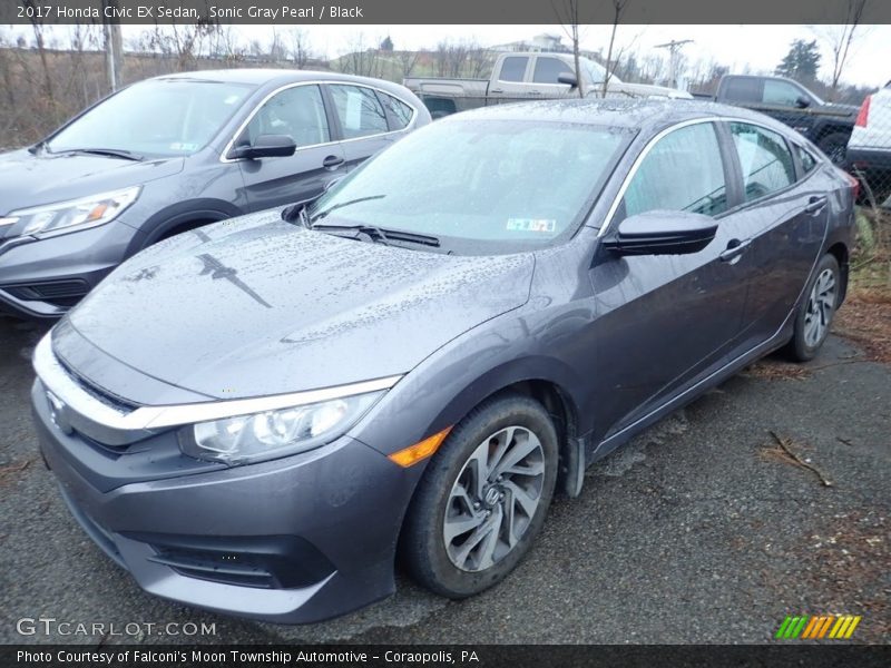 Sonic Gray Pearl / Black 2017 Honda Civic EX Sedan
