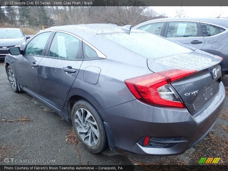 Sonic Gray Pearl / Black 2017 Honda Civic EX Sedan