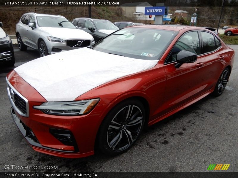 Fusion Red Metallic / Charcoal 2019 Volvo S60 T6 AWD R Design
